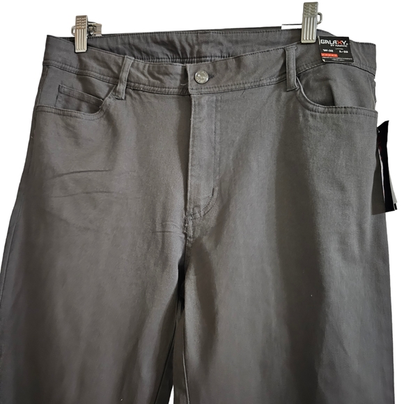 GALAXY by HARVIC Men's Super Stretch Slim Fit Chino Pants Dk Gray 32W 32L - Picture 7 of 10